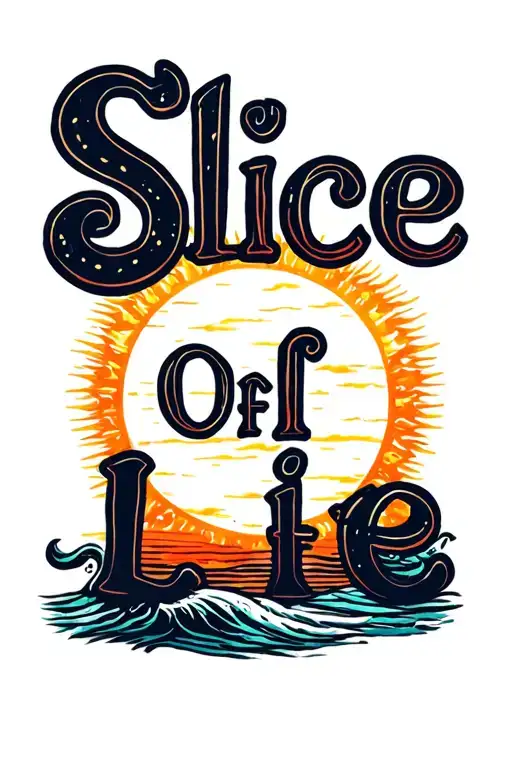"Slice Of Life" sunset using one sun tattoo design idea