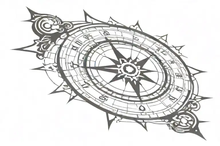 pirate compass tattoo design idea