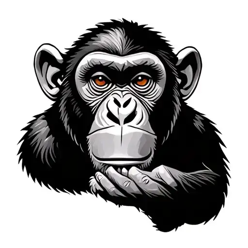 Monkey tattoo design idea