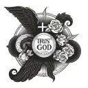 trust in god tattoo design idea
