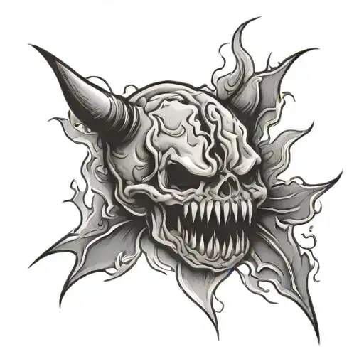 meat and fire tattoo design idea