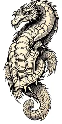 turtle dragon sleeve tattoo design idea