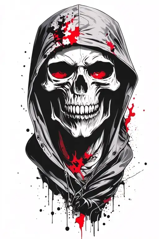hooded reaper tattoo design idea