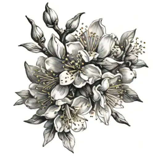 almond blossom tattoo design idea
