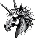 Unicorn Skull tattoo design idea