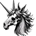 Unicorn Skull tattoo design idea