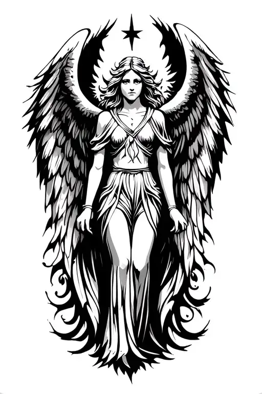 biblically accurate angel tattoo design idea