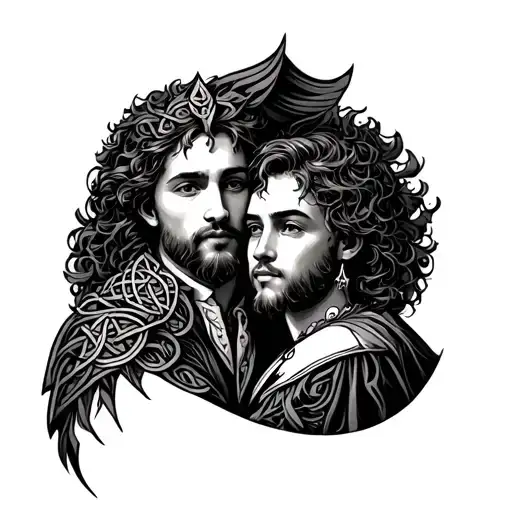 father an son scottish celtic tattoo design idea