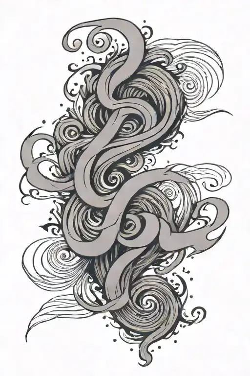 Brave lettering, wind, spiral, air, love, wind, japanese breezes, masculine, minimal tattoo design idea