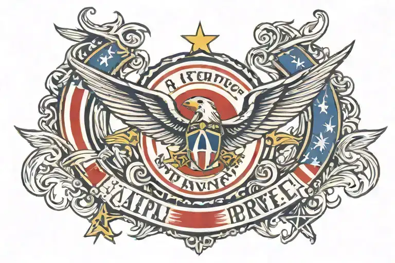 Air Force logo combined with Atlanta Braves logo tattoo design idea