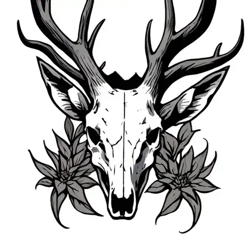 Deer Skull tattoo design idea