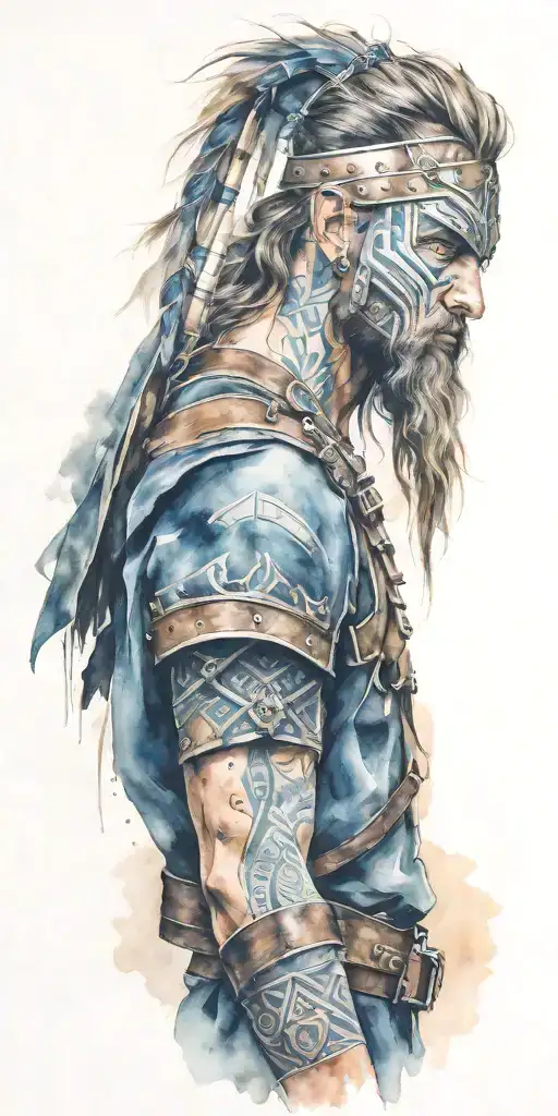 scottish warrior tattoo design idea