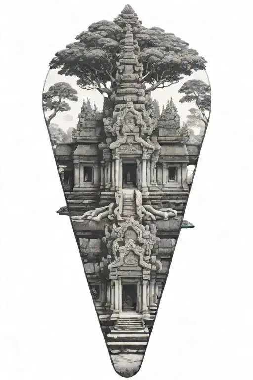 ta prohm temple tattoo design idea