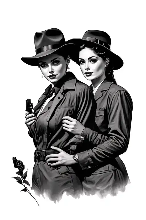 Bonnie And Clyde tattoo design idea