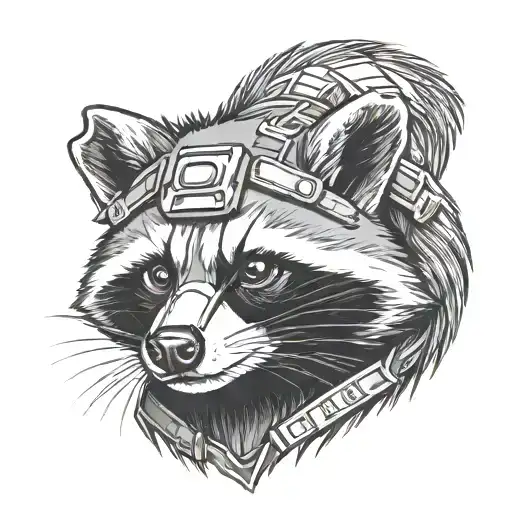 Tactical racoon  tattoo design idea