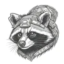 Tactical racoon  tattoo design idea
