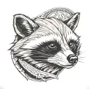 Tactical racoon  tattoo design idea
