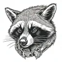 Tactical racoon  tattoo design idea