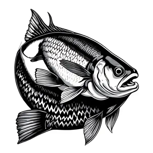 dear and walleye fish tattoo design idea