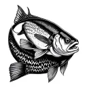 dear and walleye fish tattoo design idea