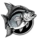 dear and walleye fish tattoo design idea