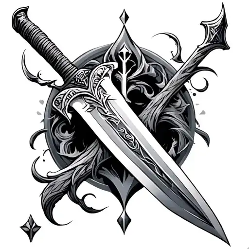 arcane sword  tattoo design idea