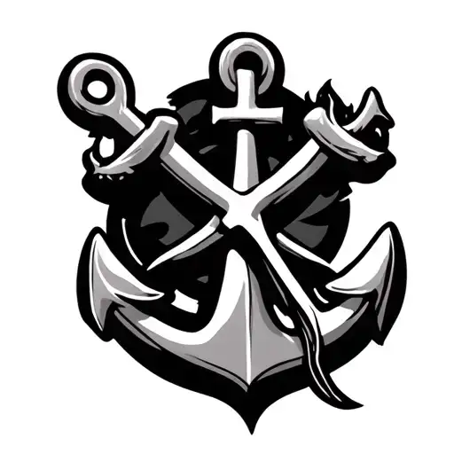 cross anchor  tattoo design idea