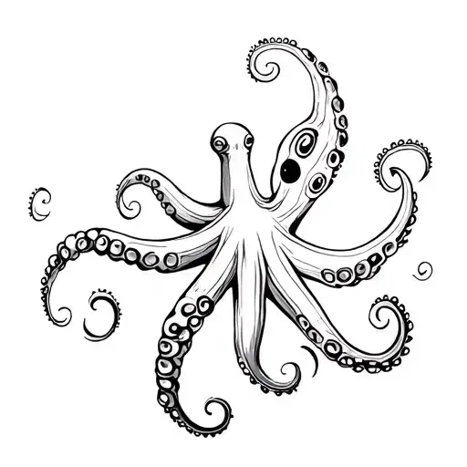 octopus gracefully swimming tattoo design idea