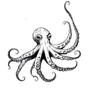octopus gracefully swimming tattoo design idea