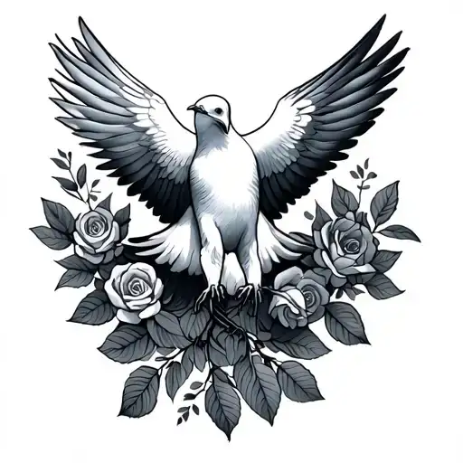 peace dove, familytree, for men, forearm, tattoo design idea