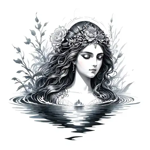 goddess of water tattoo design idea