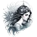 goddess of water tattoo design idea