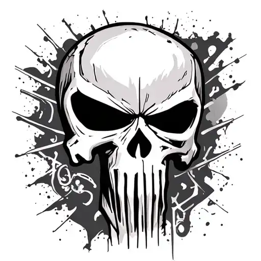 the punisher skull tattoo design idea