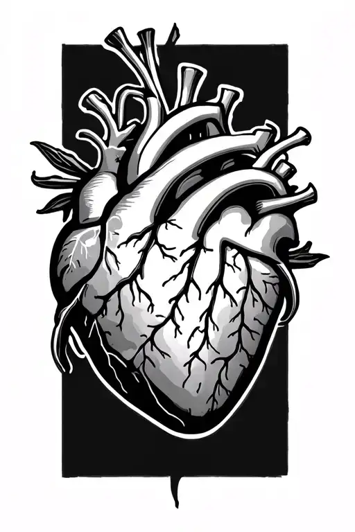 Masculine Heart tattoo design idea