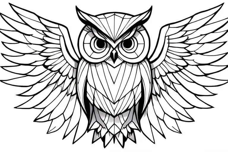 owl with spread wings  tattoo design idea