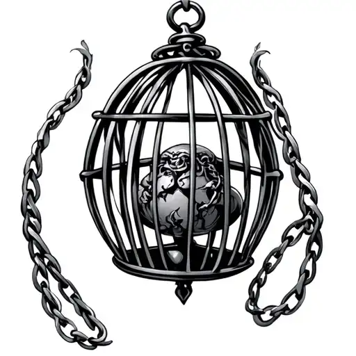 chastity cage tattoo design idea