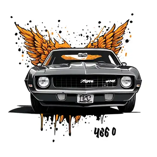 small 1969 camaro outline tattoo design idea