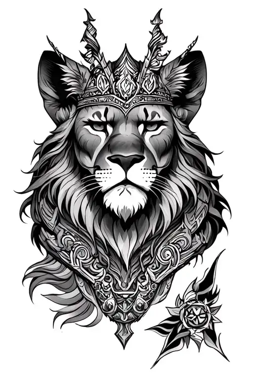 Nala do King Leao with mystical elements tattoo design idea
