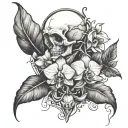 philosopher stone and orchids  tattoo design idea