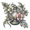 philosopher stone and orchids  tattoo design idea