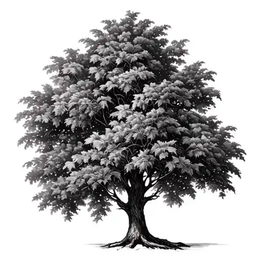 walnut tree realistic tattoo design idea