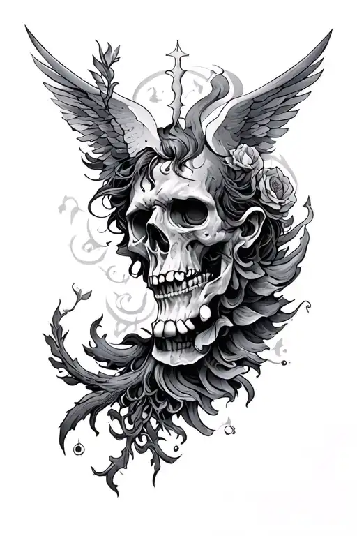 7 deadly sins vs 7 heavenly virtues tattoo design idea