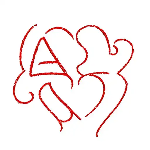 heart shaped puzzle pieces. Andy 2 pieces one piece whit "A" in it the other whit "O"  tattoo design idea