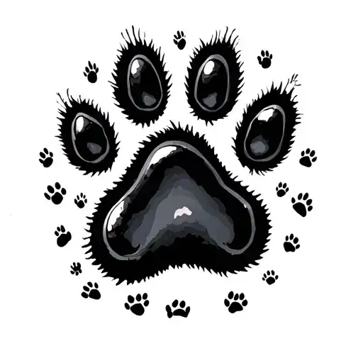 This is Cat dog paw prints tattoo design idea