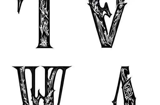 "T  W
  A" tattoo design idea