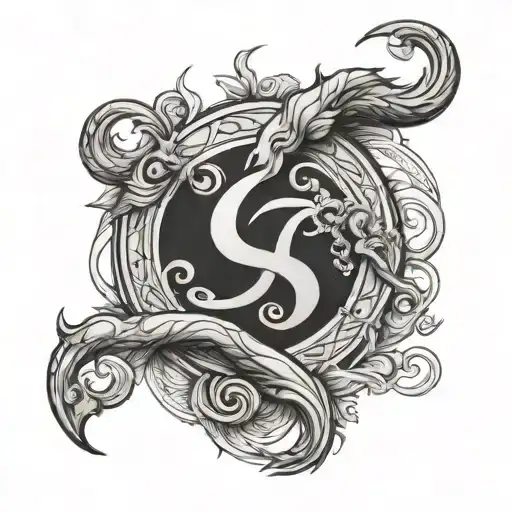 Capricorn symbol with Harper initials  tattoo design idea