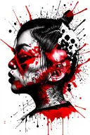 Domestic Violence depicted through a Yakuza tattoo design idea