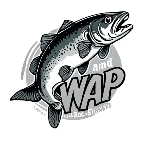 "Wap and Finger" trout jumping tattoo design idea