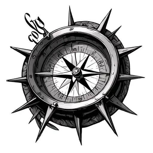 nautical compass with north bold with God leading to north  tattoo design idea
