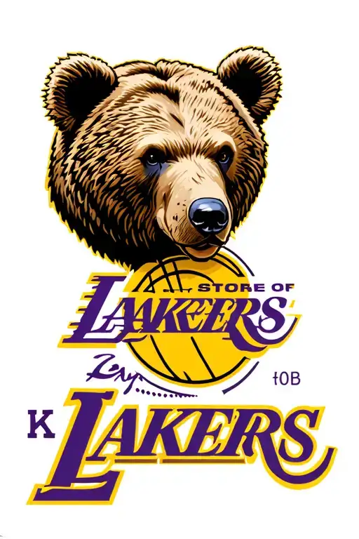 State Of California with lakers dodgers bear head tattoo design idea
